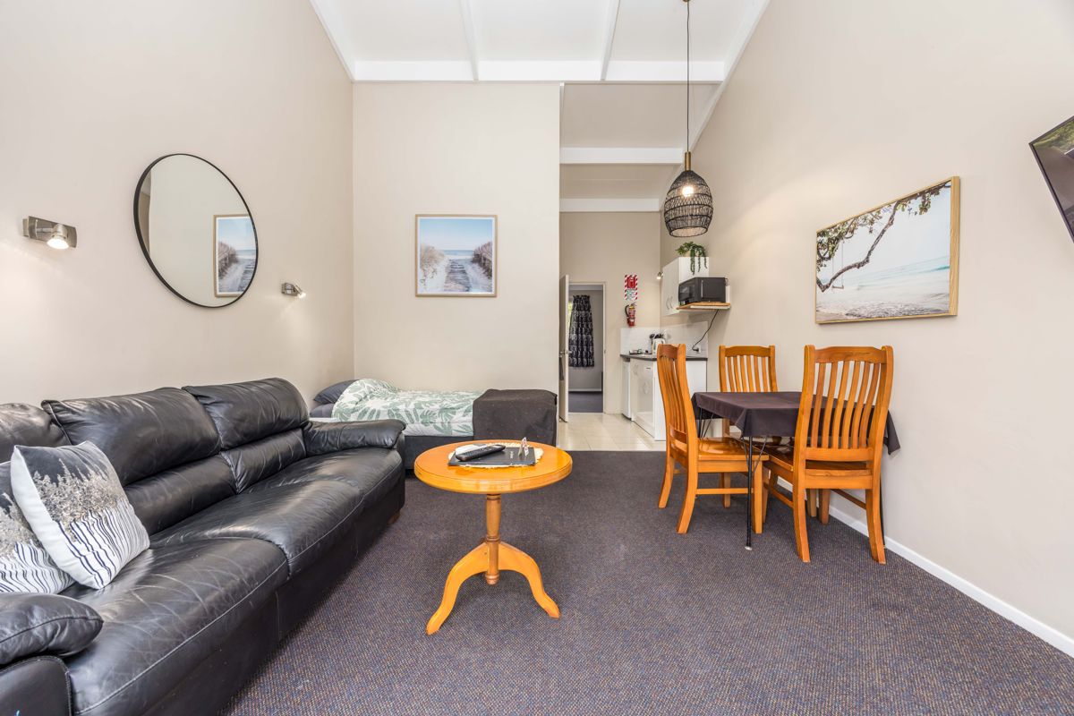 Living and dining area in a unit